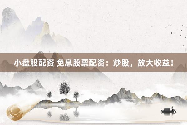 小盘股配资 免息股票配资：炒股，放大收益！